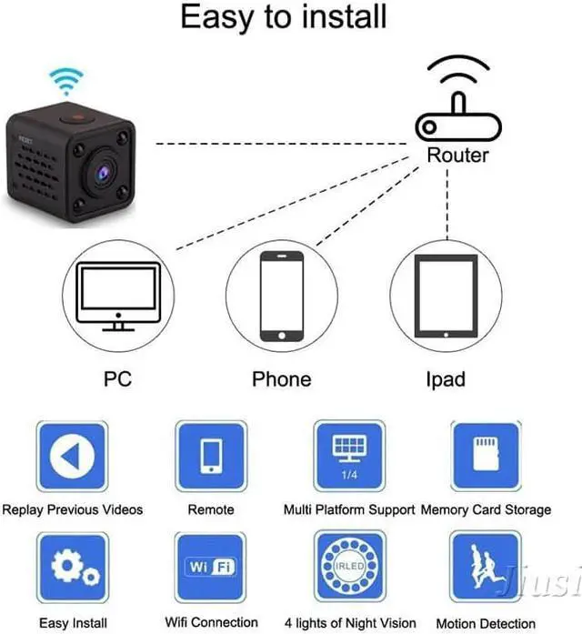 Alt view image 4 of 5 - IP Mini Camera Wireless Espia Gizli Kamera Espion Micro Cam Secret Action Telecamera Body Video Recorder Camcorder