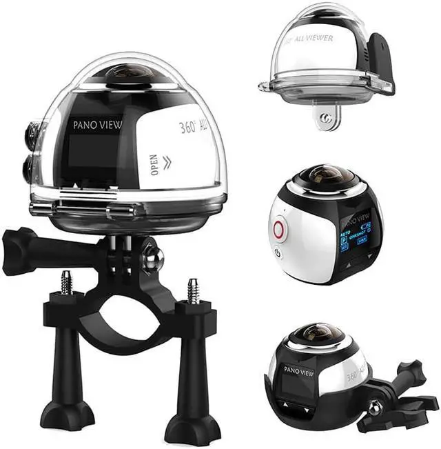 Alt view image 2 of 5 - 360 Degree Camera VR 4K Wifi Video Mini Panoramic 2448*2448 HD Panorama Action 30m Waterproof Sports Driving Cam 2017