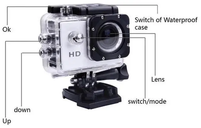 Alt view image 2 of 5 - Outdoor Sport Action Mini underwater Camera 480P Full Waterproof Cam DV  Screen Water Resistant Video Surveillance