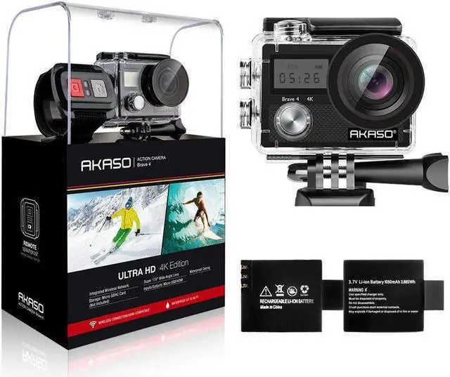 Alt view image 2 of 5 - Brave 4 Action Camera 4K / 24fps Ultra HD 20MP Wifi anti-shake 30m Underwater Waterproof Remote control Helmet Sport cam