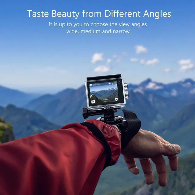 Alt view image 5 of 5 - 4K Action Camera Vista 5 WiFi Waterproof Sport Camera with Touch Screen 2 Batteries and Mounting Accessories Kit