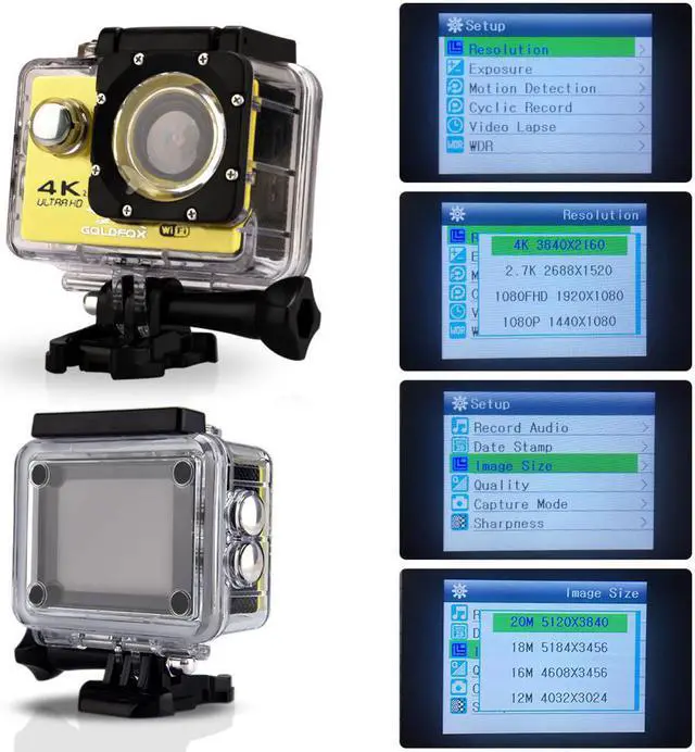 Alt view image 5 of 5 - Action Camera Ultra HD 4K WiFi Remote Control Sports Video Recording Camcorder DVR DV go Waterproof pro Mini Helmet Camera