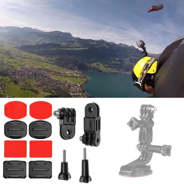 Alt view image 4 of 5 - In 1 Action Camera Riding/Parachute/Gliding Set For Osmo Pocket Gimbal Action Camera Accessories(Flat Arc Base+J Mount+B