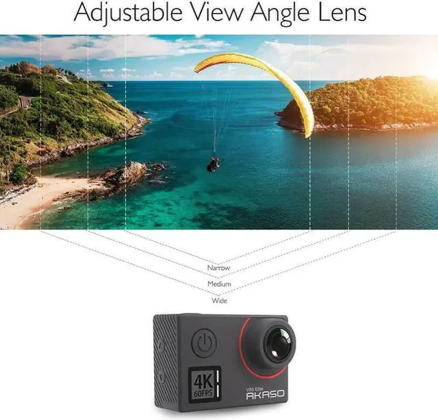 Alt view image 4 of 5 - V50 Elite Native 4K/60fps 20MP Ultra HD 4K Action Camera WiFi Touch Screen Voice Control EIS 40m Waterproof Camera