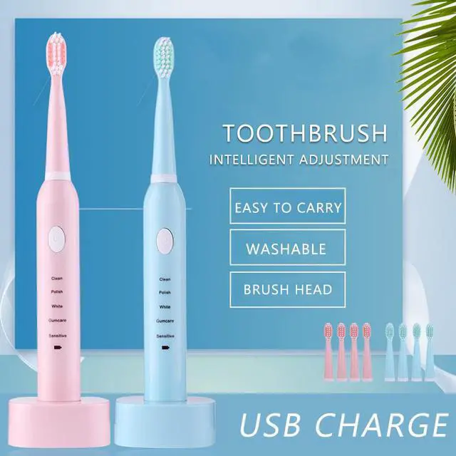 Alt view image 2 of 5 - Ultrasonic Electric Toothbrush USB Rechargeable Tooth Brush Adult Waterproof Ultrasonic Automatic 5 Mode