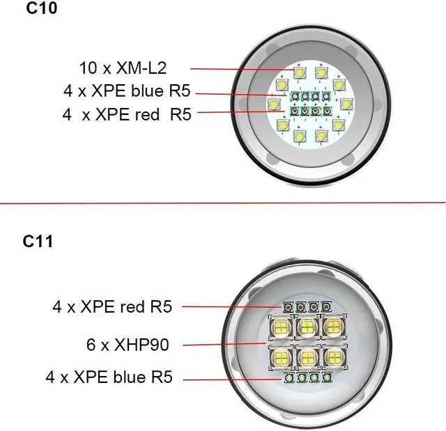 Alt view image 5 of 5 - Photo Diving Flashlight Underwater 80M waterproof Lanterna  XHP70/XHP90 Photography Video Tactical Light With 18650