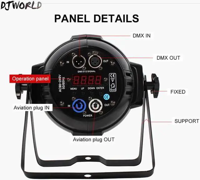 Alt view image 3 of 5 - 2PCS LED Par Light 18x18W RGBWA+UV 6IN1 Cast Aluminum PowerCon Wash Effect For Dj Disco Party Dance Floor Theater Light