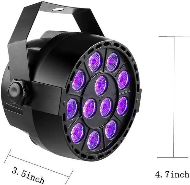 Alt view image 2 of 5 - Sound Active DMX512 Master-slave 36W UV LED Stage Light Ultraviolet Black Light Par Light Spotlight lamp for Disco DJ Club