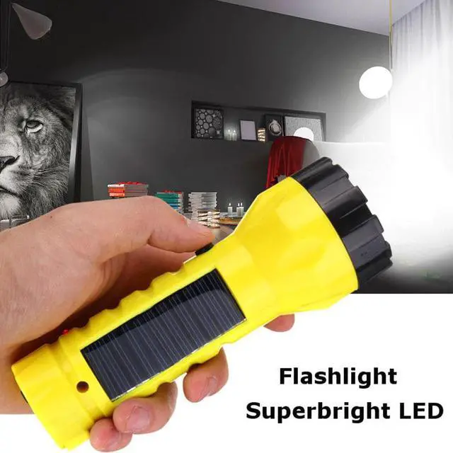 Alt view image 3 of 5 - Bright Torch Hiking Strong Light Outdoor Lantern Flashlight Portable Direct Charging Solar Rechargeable Emergency Lamp UV