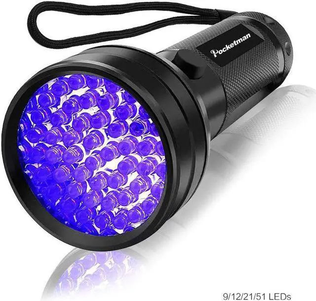 Alt view image 4 of 5 - 51LED 21LED 12LED 9LED UV Flashlight Purple Light Torch Torch UV Light 395-400nm LED Torch Lamp Safety UV Detection