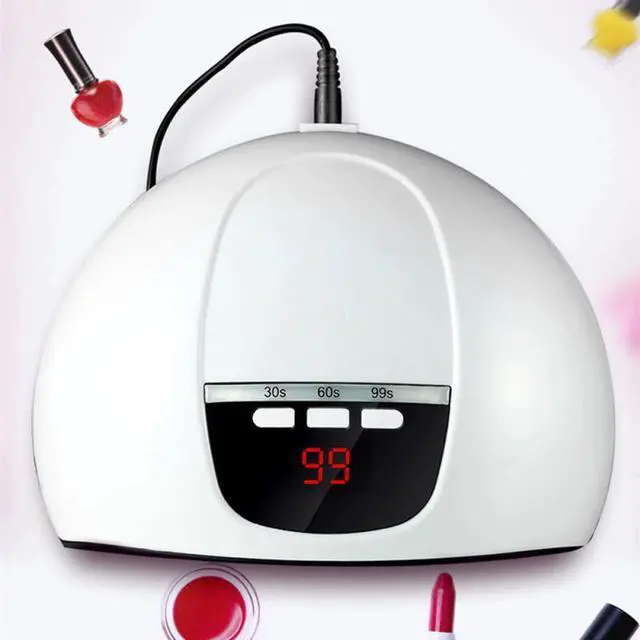 Alt view image 5 of 5 - 45W Nail Lamp Professional Nail Polish Dryer Lamp LED UV Gel Acrylic LCD Display Manicure 30s/60s/99s Timer Nail Art Tools White