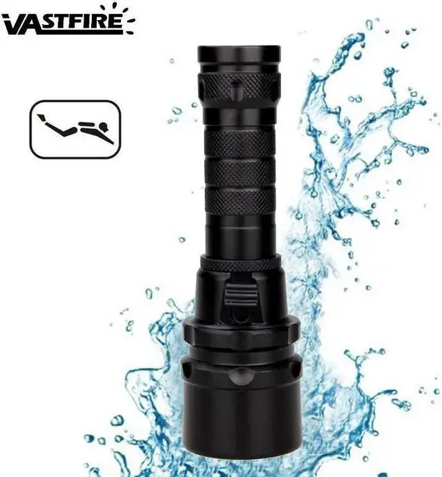 Alt view image 4 of 5 - Professional UV Light Underwater Rechargeable 18650 Battery LED XPE Diving Flashlight 100M Torch Scuba 10W 365-395nm Lanterna