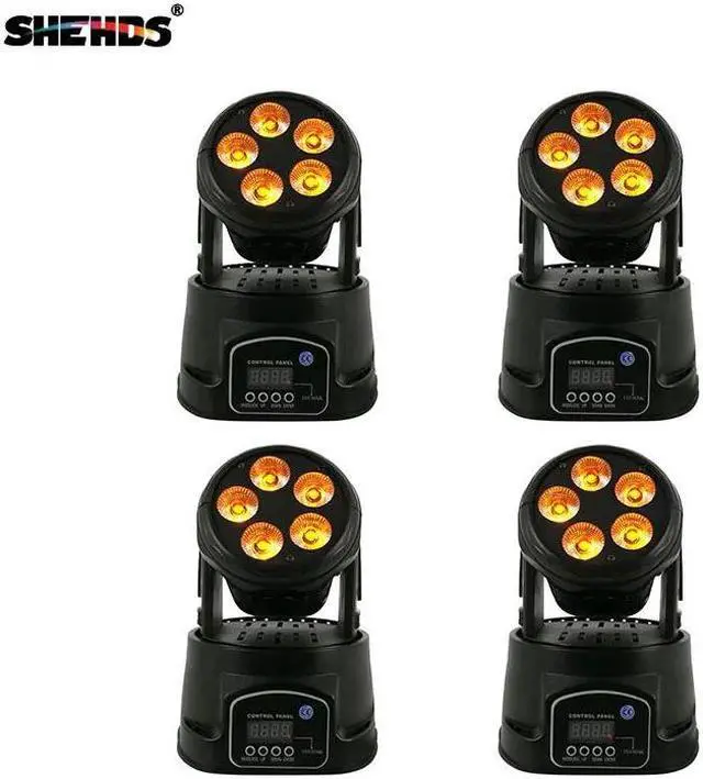 Alt view image 5 of 5 - Moving Head Light 5X18W RGBWA+UV 6in1  Lamp Stage Lighting Effect Disco Strobe Lights with 10/15channels
