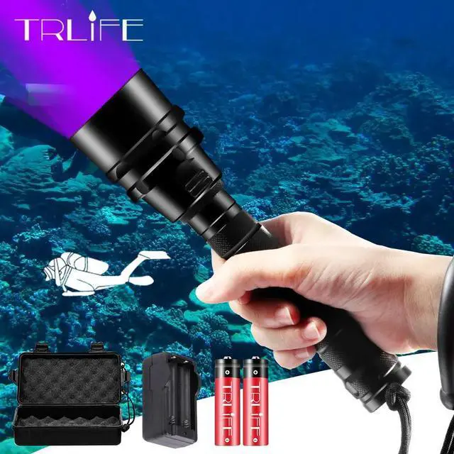 Main image of LED Flashlight UV Scuba Ultraviolet 5/3 LED Lantern Purple Light Underwater 200M Dive Aluminum Torch 395nm Waterproof