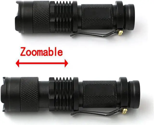 Alt view image 5 of 5 - Zoomable Focus Flashlight CREE XPE Red/Green /Purple UV/ White Tactical Flashlight Coyote Hog Hunting Light Lamp AA/14500