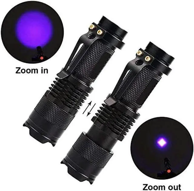 Alt view image 4 of 5 - Flashlight Ultra Violet Light Zoom Mini Light Pet Urine Stains Detector Scorpion 14500 Battery Waterproof Torch Portable Lamp