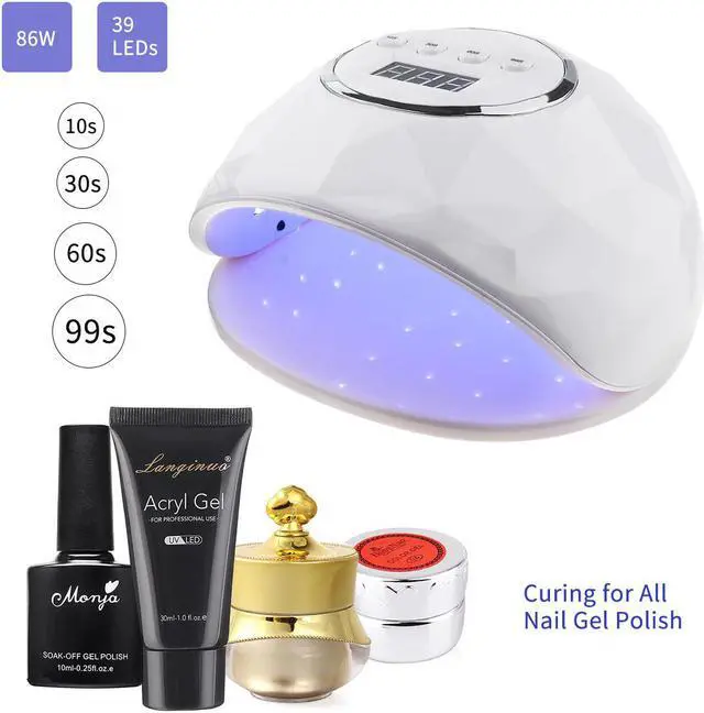 Alt view image 3 of 5 - 86W UV LED Lamp DIY Home Nail Art Dryer 39 Pcs LED Gel Polish Fast Curing Nail Lamp Smart Auto Sensor Timer Manicure Machine