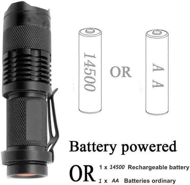 Alt view image 4 of 5 - z90+ UV Light Portable mini penlight Light Cree Q5 LED Flashlight Waterproof 3 Modes zoomable Adjustable focus Lantern