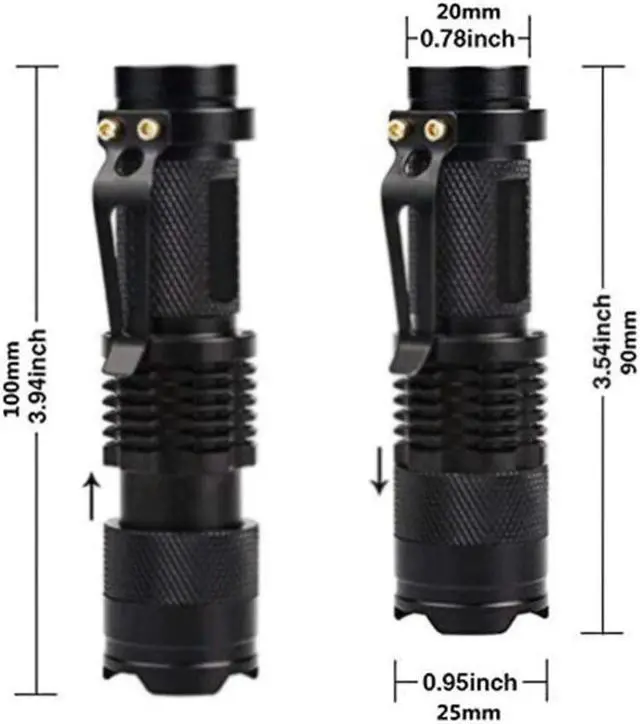 Alt view image 5 of 5 - Flashlight Ultra Violet Light Zoom Mini Light Pet Urine Stains Detector Scorpion 14500 Battery Waterproof Torch Portable Lamp