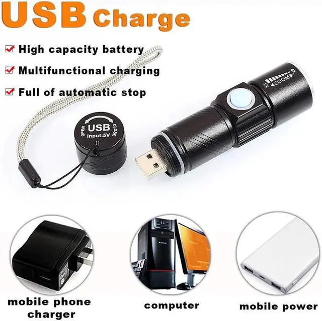 Alt view image 5 of 5 - Quality UV LightUV Light 365nm LED UV Flashlight Torch Light Lamp Safety UV Detection USB Rechargeable Torch
