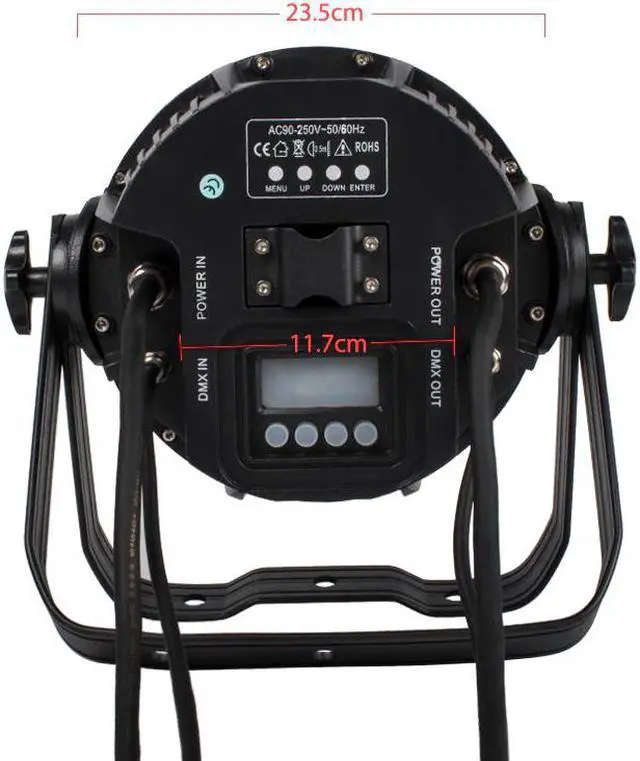 Alt view image 4 of 5 - 2PCS Waterproof Led Par 18x18W RGBW UV 6in1 18x12W 4in1 DJ DMX Outdoor IP65 Wall Waher Stage Disco Aluminum Concert Light