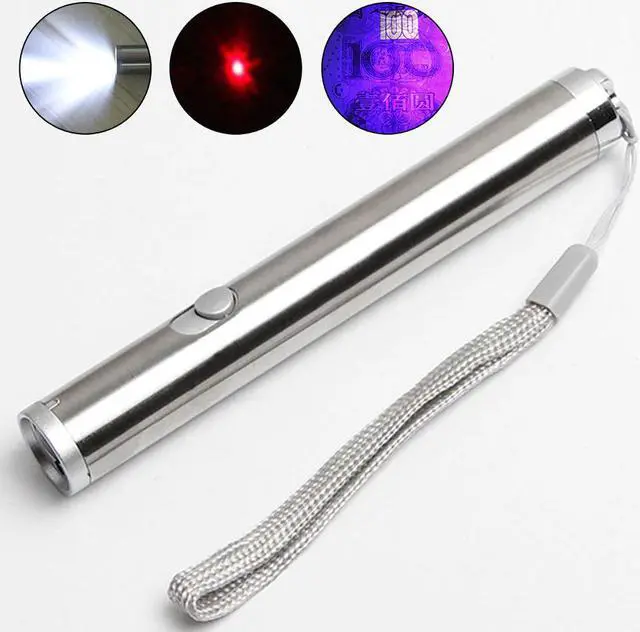 Alt view image 4 of 5 - Self Defense 3in1 / 2in1 Mini USB Rechargeable LED Laser UV Torch Pocket Pen LED Flashlight Camping Lanterna
