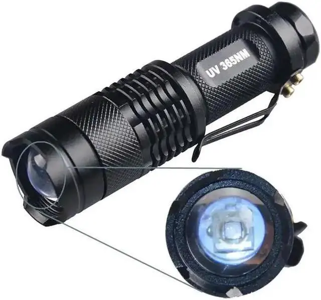 Alt view image 5 of 5 - SK68 AA Mini Zoomable UV-Flashlight 365nm 395nm Ultraviolet Light Torch Lamp For Marker Cash,Scorpion Detection