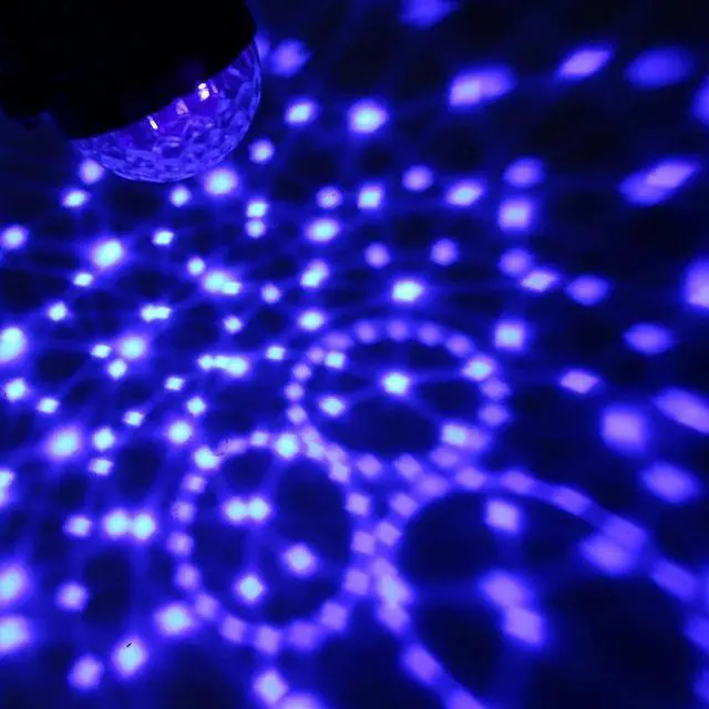 Alt view image 5 of 5 - 3W UV LED Stage Lights Sound Activated Rotating Disco Ball Party Lights Strobe Light for House Party KTV Club Wedding Christmas