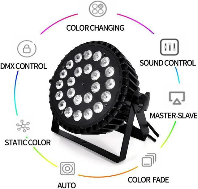 Alt view image 5 of 7 - 4X24x18W LED Par light with flying housing RGBWA UV 6in1 dj stage light for professional stage lighting dj wash light