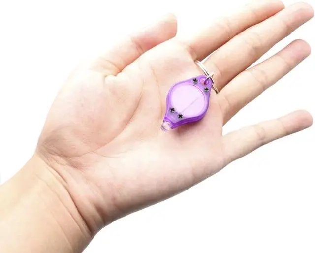 Alt view image 2 of 5 - 395nm Purple UV LED Mini Keychain light LED Flashlight Torch Black light Lamp Id Currency Passports Cat Dog pet urine Detector