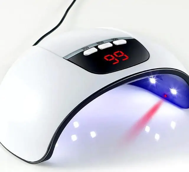 Alt view image 4 of 5 - 45W Nail Lamp Professional Nail Polish Dryer Lamp LED UV Gel Acrylic LCD Display Manicure 30s/60s/99s Timer Nail Art Tools White