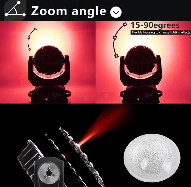 Alt view image 3 of 5 - 2PCS Moving Head Led Zoom 36x18W RGBWA UV 6in1 Wash Light 36x12W 4in1 Lyre 19x15W Big Bee Eye Beam Effect DJ DMX Stage Party Bar