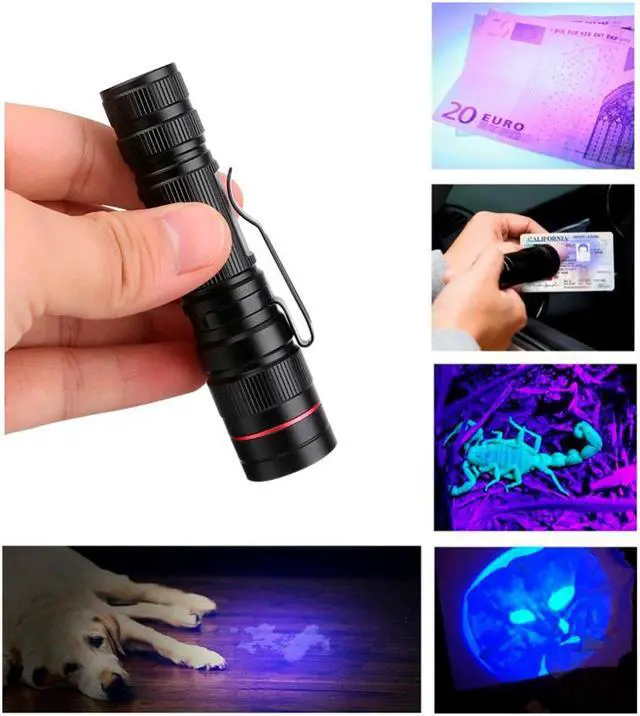 Alt view image 2 of 5 - 2018 New Ultra Violet LED Light UV  Led UV Flashlight Torch Purple Flashlight Lamp AA Battery For Marker Checker Detection s17