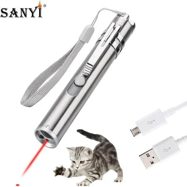 Main image of 3 in1 800LM Mini Aluminium Alloy USB Rechargeable LED Laser Pointer & UV Torch Pen & Flashlight Multifunction Lamp