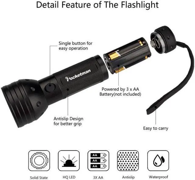 Alt view image 2 of 5 - 51LED 21LED 12LED 9LED UV Flashlight Purple Light Torch Torch UV Light 395-400nm LED Torch Lamp Safety UV Detection