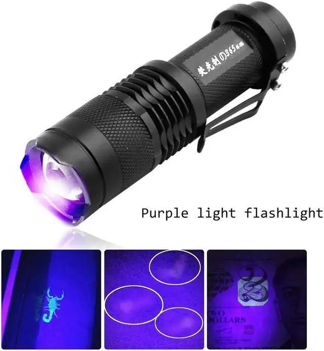 Alt view image 2 of 5 - Detector Ultra Violet LED Flashlight 395nm Inspection Lamp Torch Pet Stains Scorpions Led  Flashlight Torch Light  Lamp