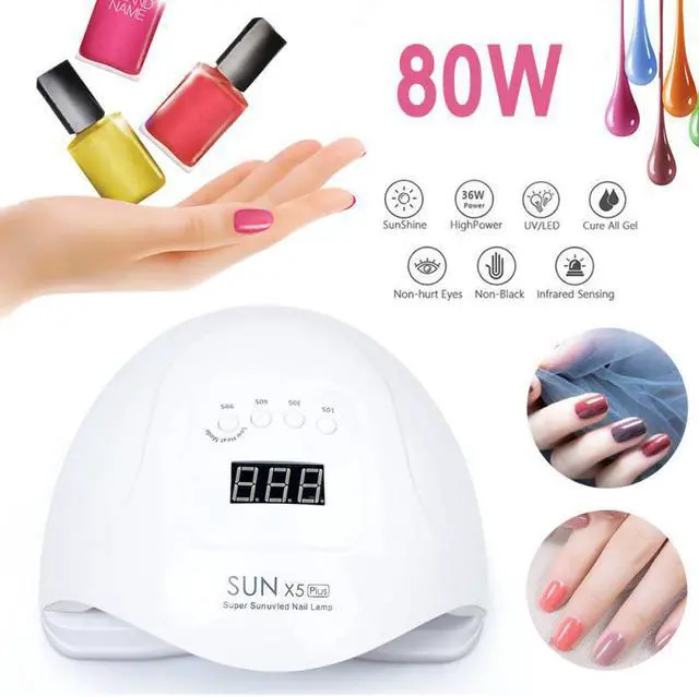 Alt view image 6 of 7 - Nail Art UV Gel Polish Dryer 80W Nail LED UV Lamp For Manicure Gel Nail Lamp Drying Lamp Nail Dryers
