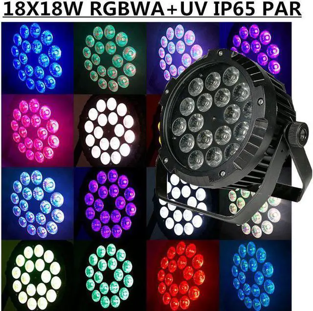 Main image of 18X18W RGBWA+UV waterproof led Par Light, IP65 LED PAR DMX LED wash light professional stage DJ equipment disco light