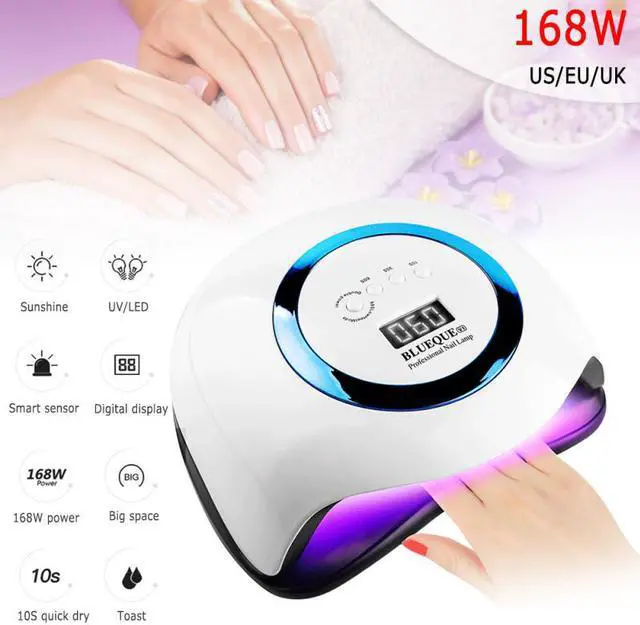 Alt view image 2 of 5 - 168W LED Nail Lamp Nail Dryer Dual Hands 42PCS LED UV Lamp For Curing UV Gel Nail Polish With Motion Sensing Manicure Salon Tool