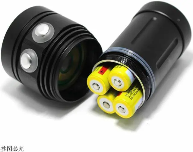 Alt view image 3 of 5 - 8000 Lumen Underwater 200M Hunting Diving Flashlight 10*XM-L2 White Light +4x Red Light+4x UV Light LED Photography Torch Lamp