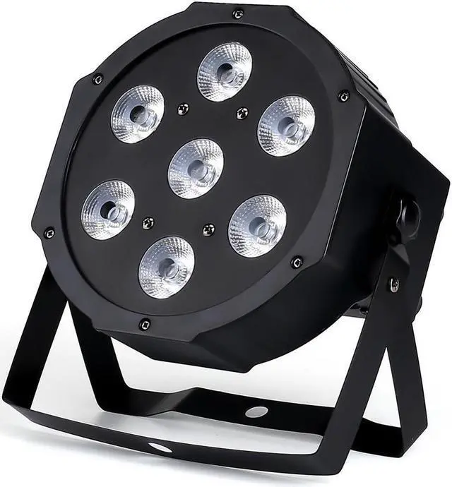 Alt view image 7 of 7 - offer 7x18W LED Par lights RGBWA UV 6in1 flat par led dmx512 disco lights professional stage dj equipment