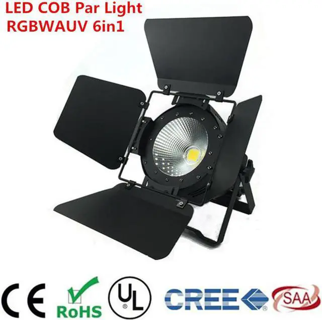 Main image of Par COB 200W RGBWA UV 6in1  Lyre Stage Lighting Effect professional stage For Clubs Luces Discoteca Disco With Barn Doors