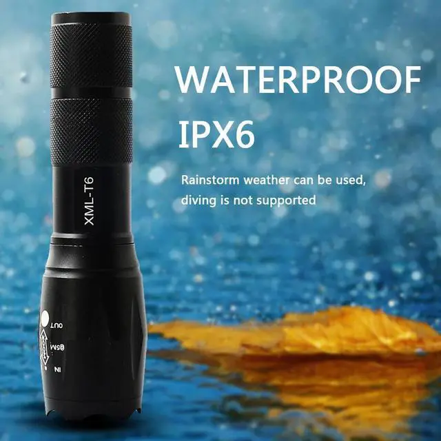 Alt view image 4 of 5 - Led Flashlight Tactical Torch Light Lamp Xm Waterproof Shock Resistant,hard Defense Green Uv Bulbs Yellow  Blue White