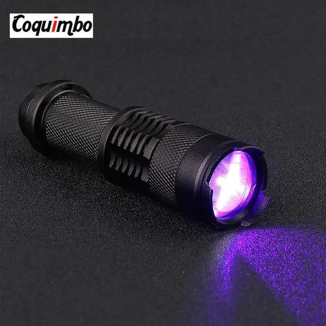 Alt view image 2 of 5 - Light LED Flashlight SK68 Purple Violet 395nm Torch Lamp 3 Modes Zoomable Tactical Hunting Camping Linternas