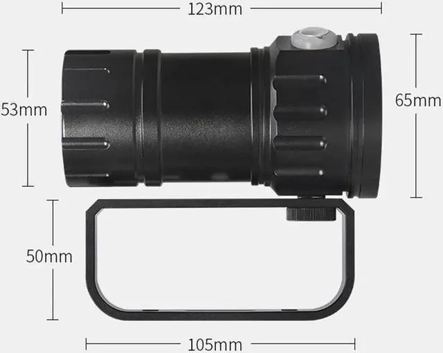 Alt view image 4 of 5 - Photo Diving Flashlight Underwater 80M waterproof Lanterna  XHP70/XHP90 Photography Video Tactical Light With 18650