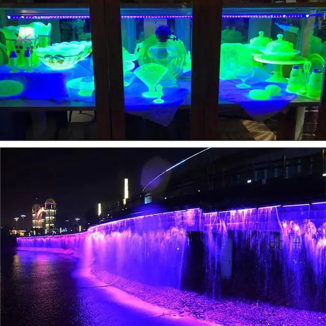 Alt view image 5 of 5 - LE UV Black Light Fixtures 10W J Strip Lights Effect le Stage Purple Integrate Tube For isco Bar Club Party Boy Paint