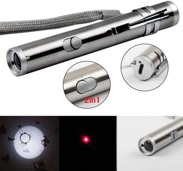 Alt view image 2 of 5 - Self Defense 3in1 / 2in1 Mini USB Rechargeable LED Laser UV Torch Pocket Pen LED Flashlight Camping Lanterna