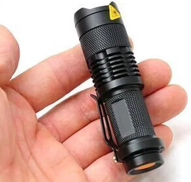 Alt view image 3 of 5 - Zoomable Focus Flashlight CREE XPE Red/Green /Purple UV/ White Tactical Flashlight Coyote Hog Hunting Light Lamp AA/14500
