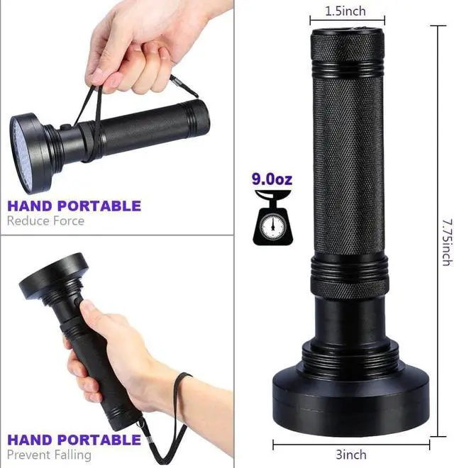 Alt view image 4 of 7 - 12 LED Ultraviolet Detector For Dog/Cat/Pet Urine Scorpion Bed Bug On Carpets/Rugs/Floor UV Flashlight UV Light linterna Torch