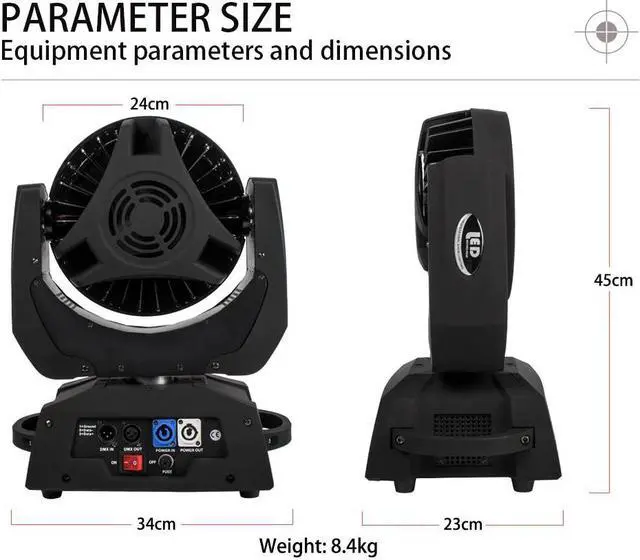 Alt view image 2 of 5 - 2PCS Moving Head Led Zoom 36x18W RGBWA UV 6in1 Wash Light 36x12W 4in1 Lyre 19x15W Big Bee Eye Beam Effect DJ DMX Stage Party Bar